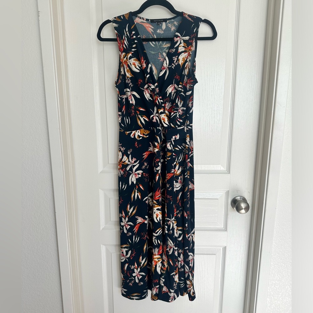 Hail3y:23 Midi Wrap Dress Navy Size Medium